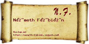Németh Fábián névjegykártya